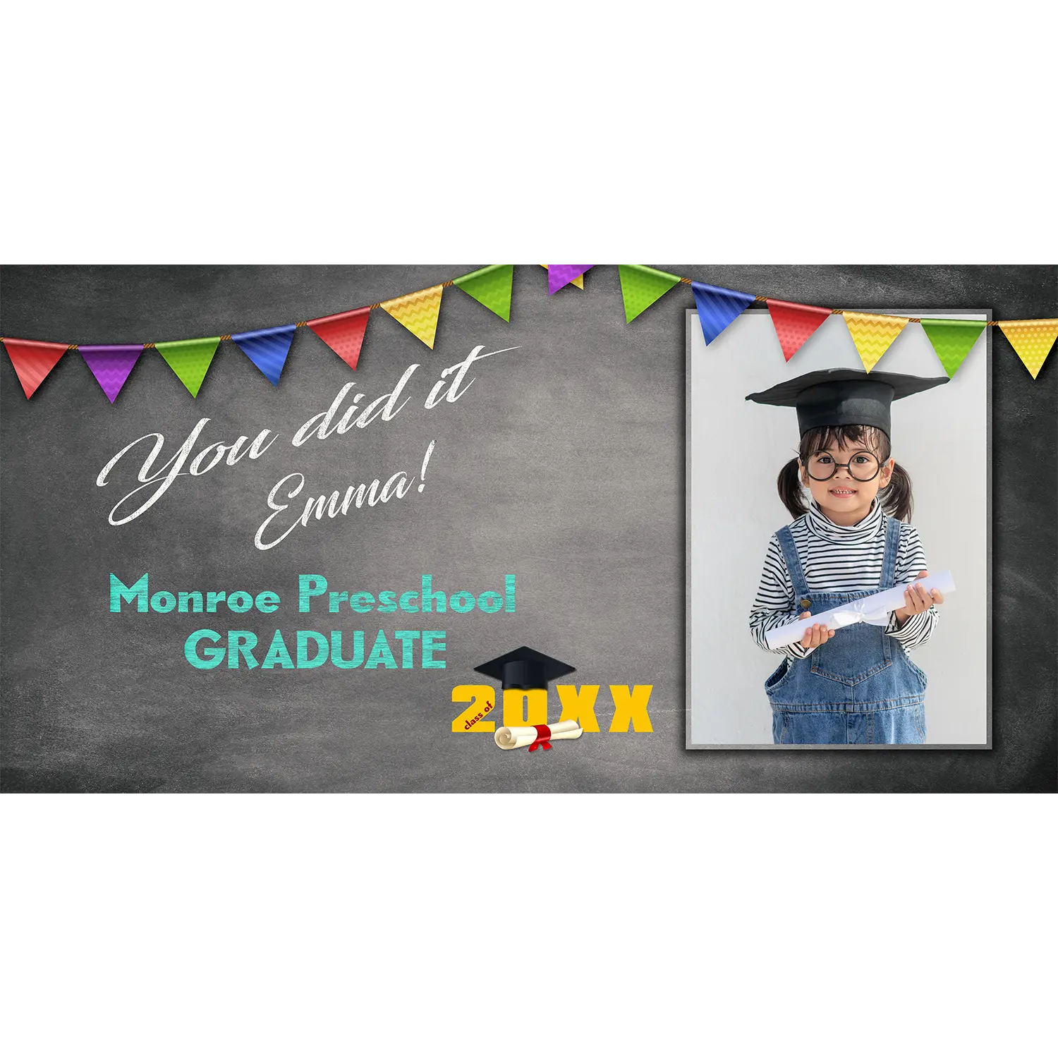 Pre - K Chalkboard Graduation Banner