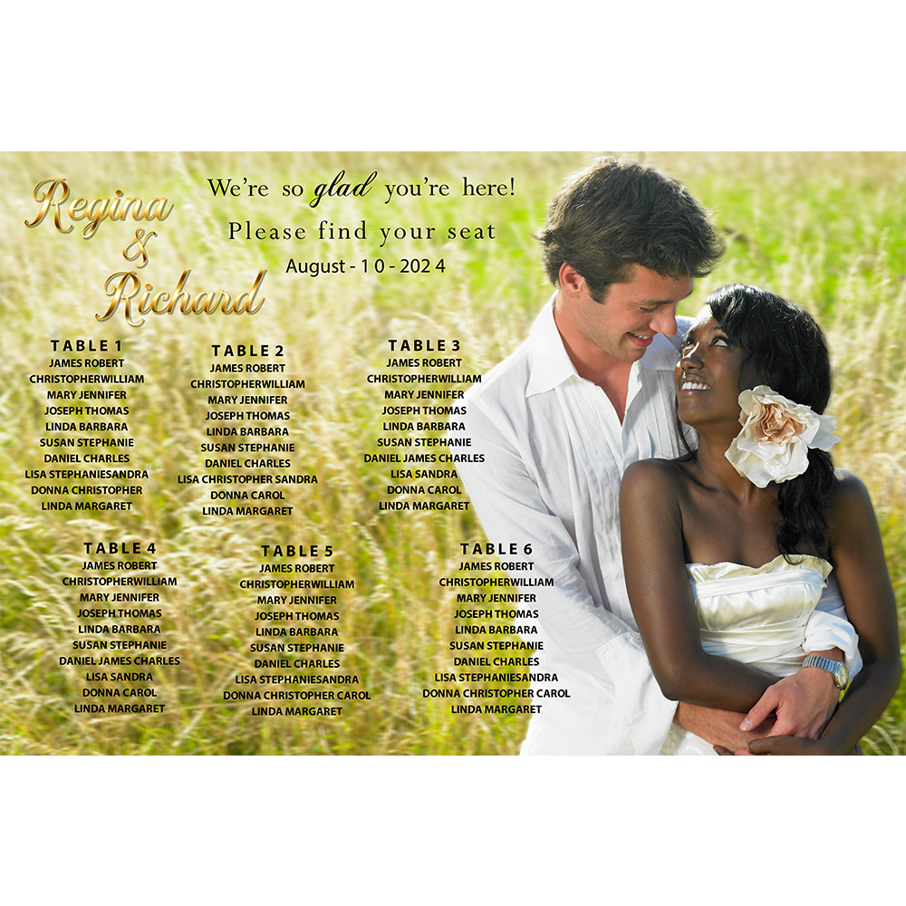 Stylish seating chart