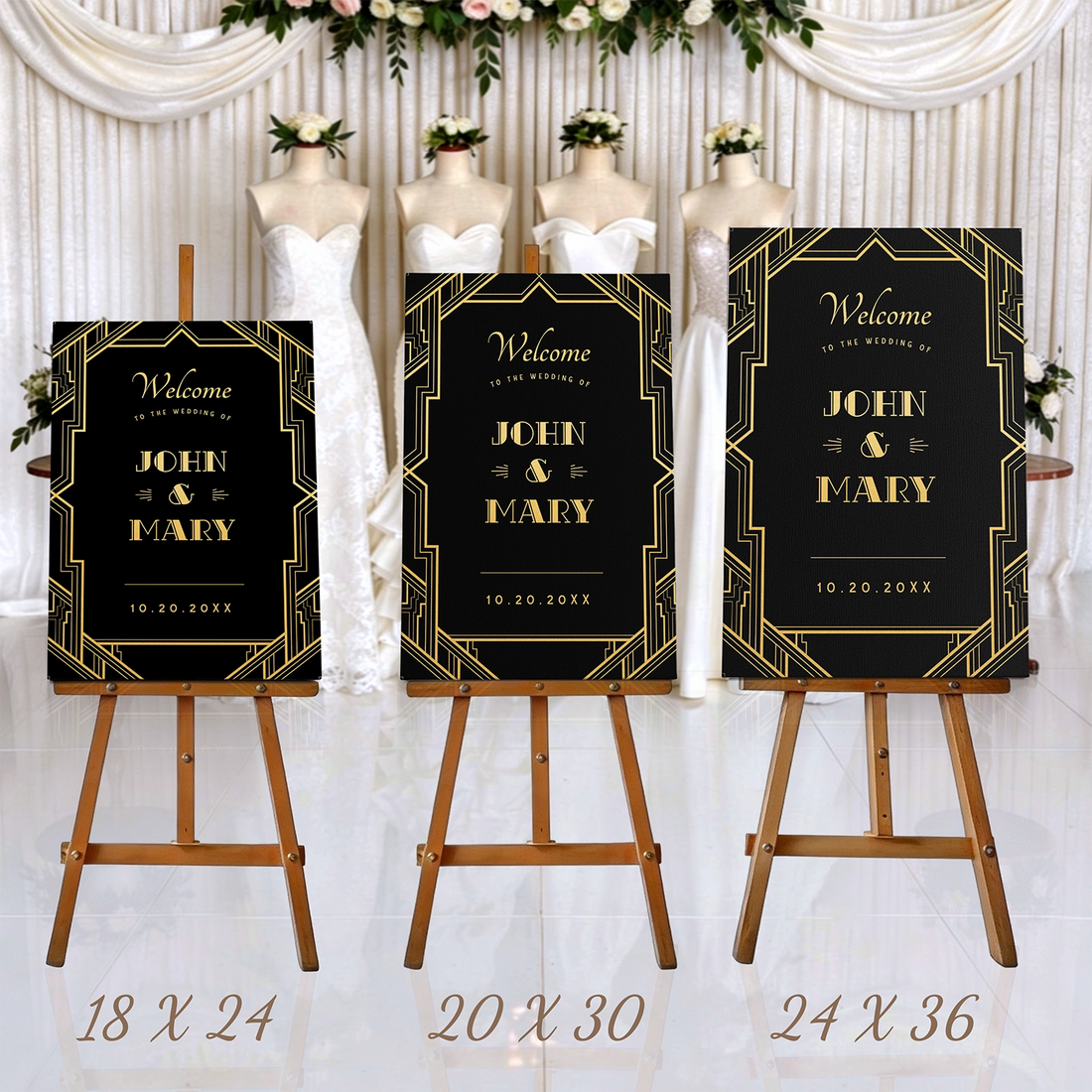 Art deco wedding sign