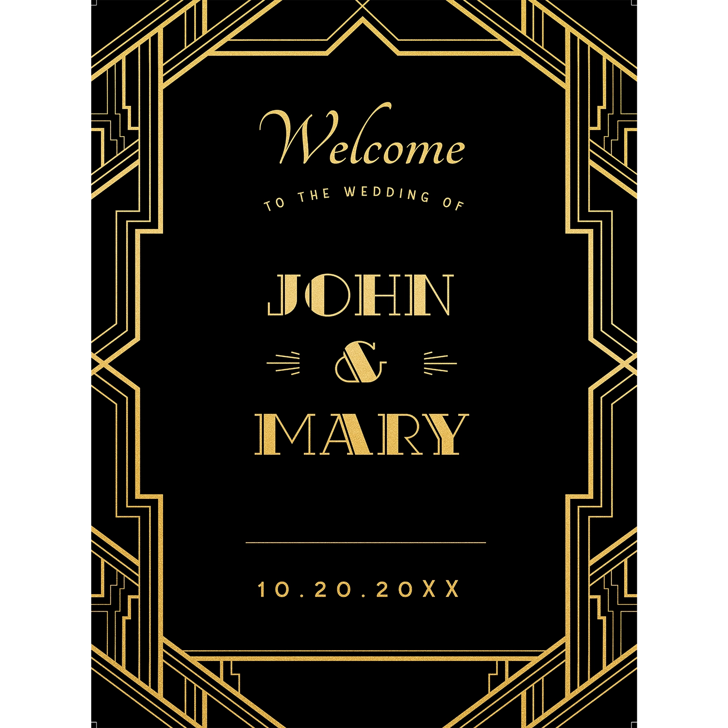 Art deco wedding sign