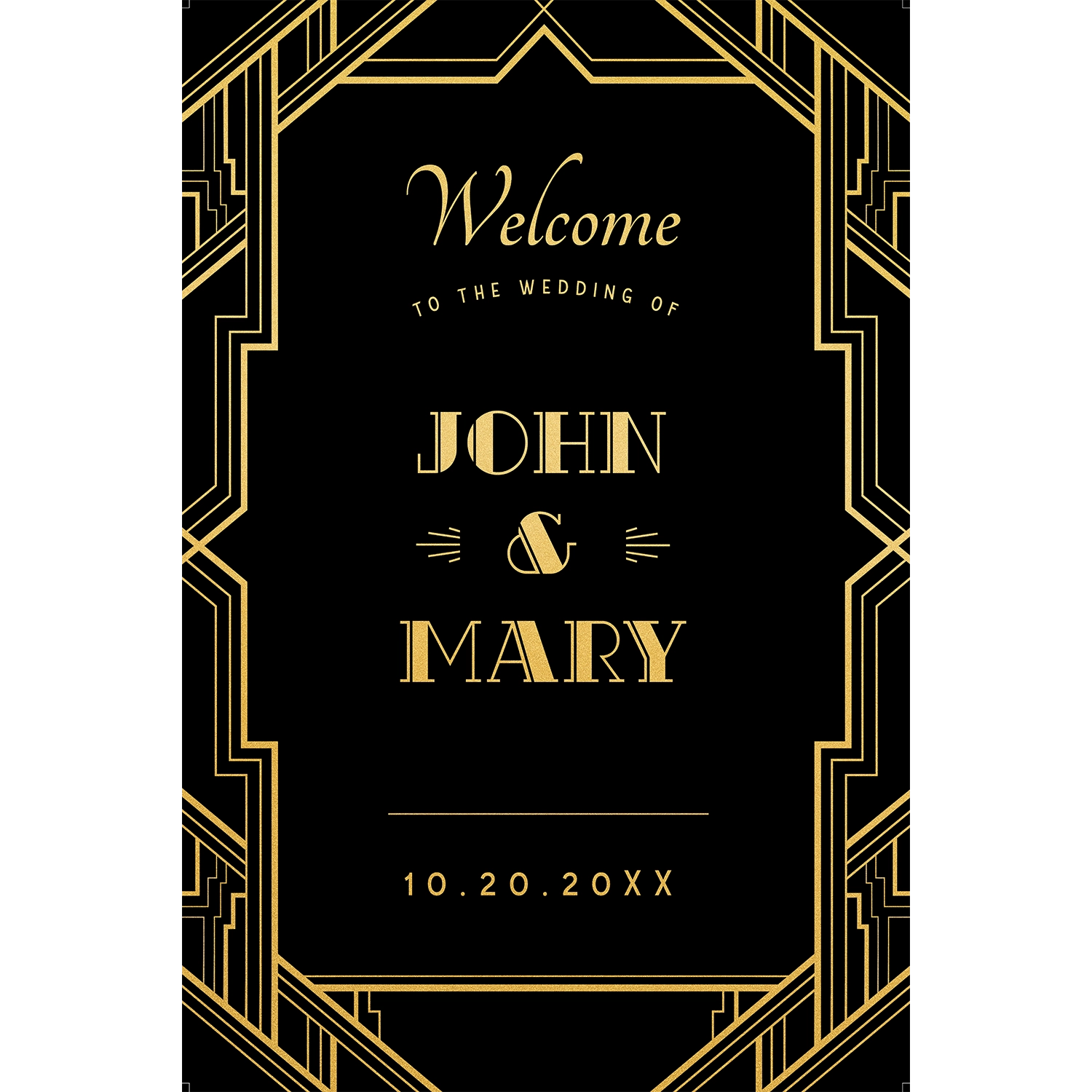 Art deco wedding sign