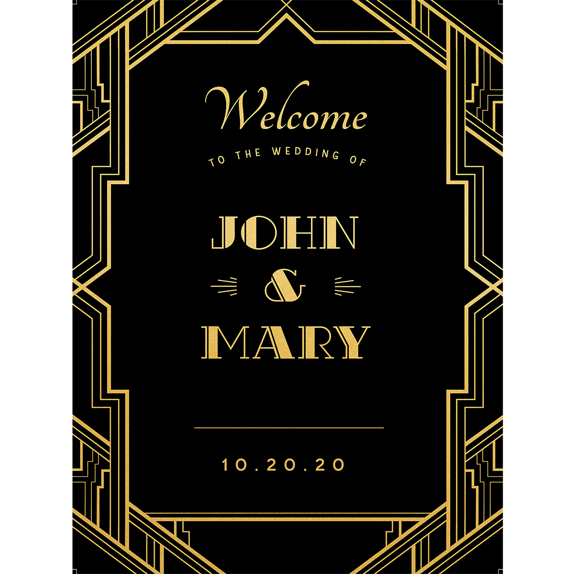 Art deco wedding sign