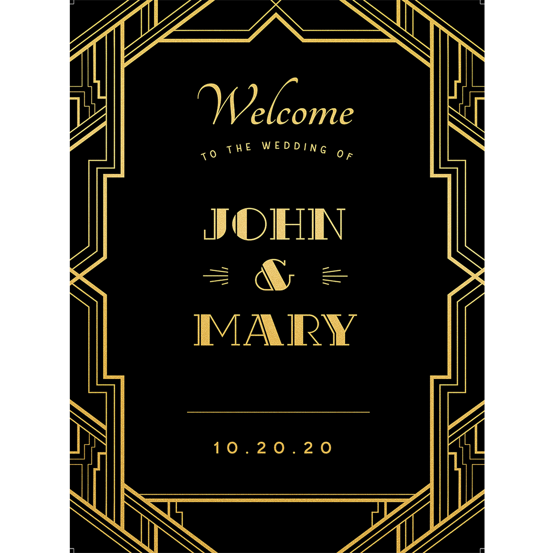 Art deco wedding sign