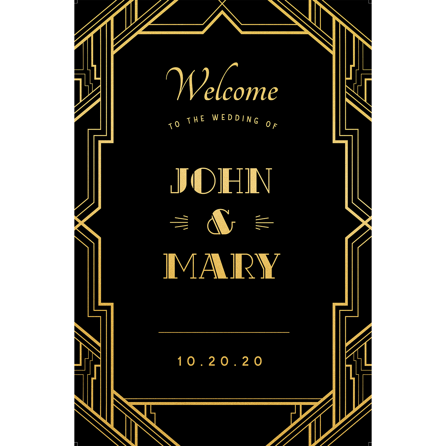 Art deco wedding sign