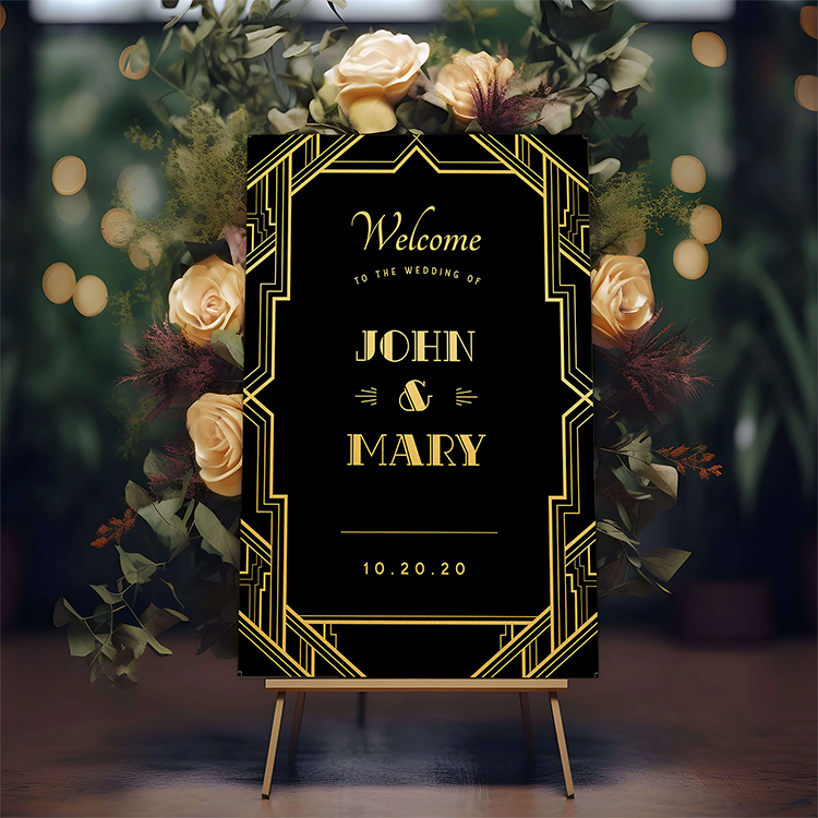 Art deco wedding sign