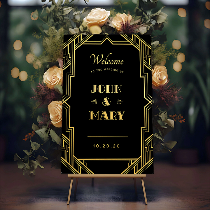 Art deco wedding sign