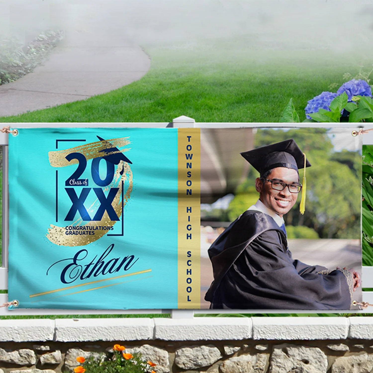 Graduation Banner Glitter Brush