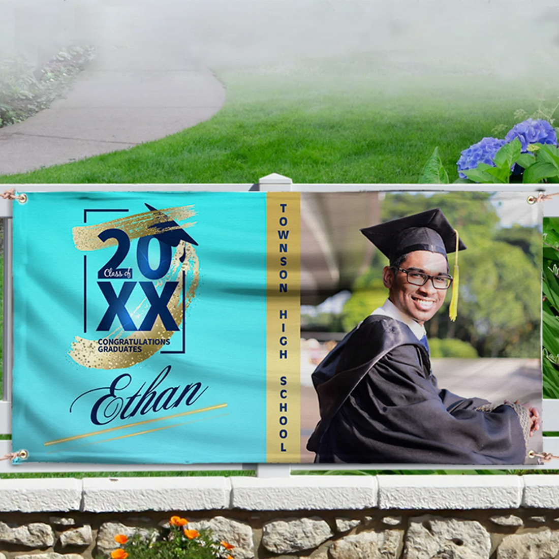 Graduation Banner Glitter Brush