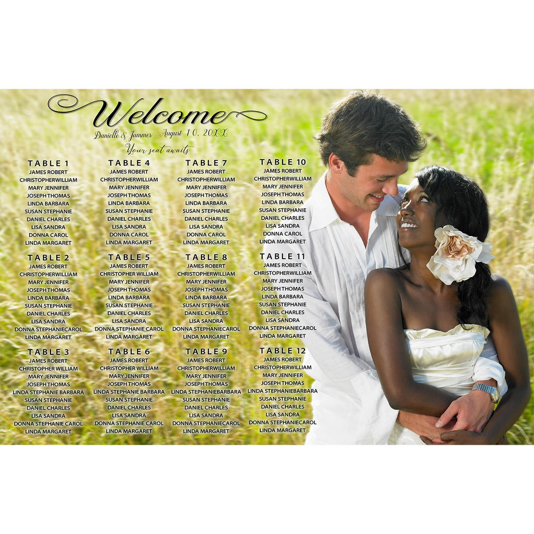 Custom Stylish seating chart