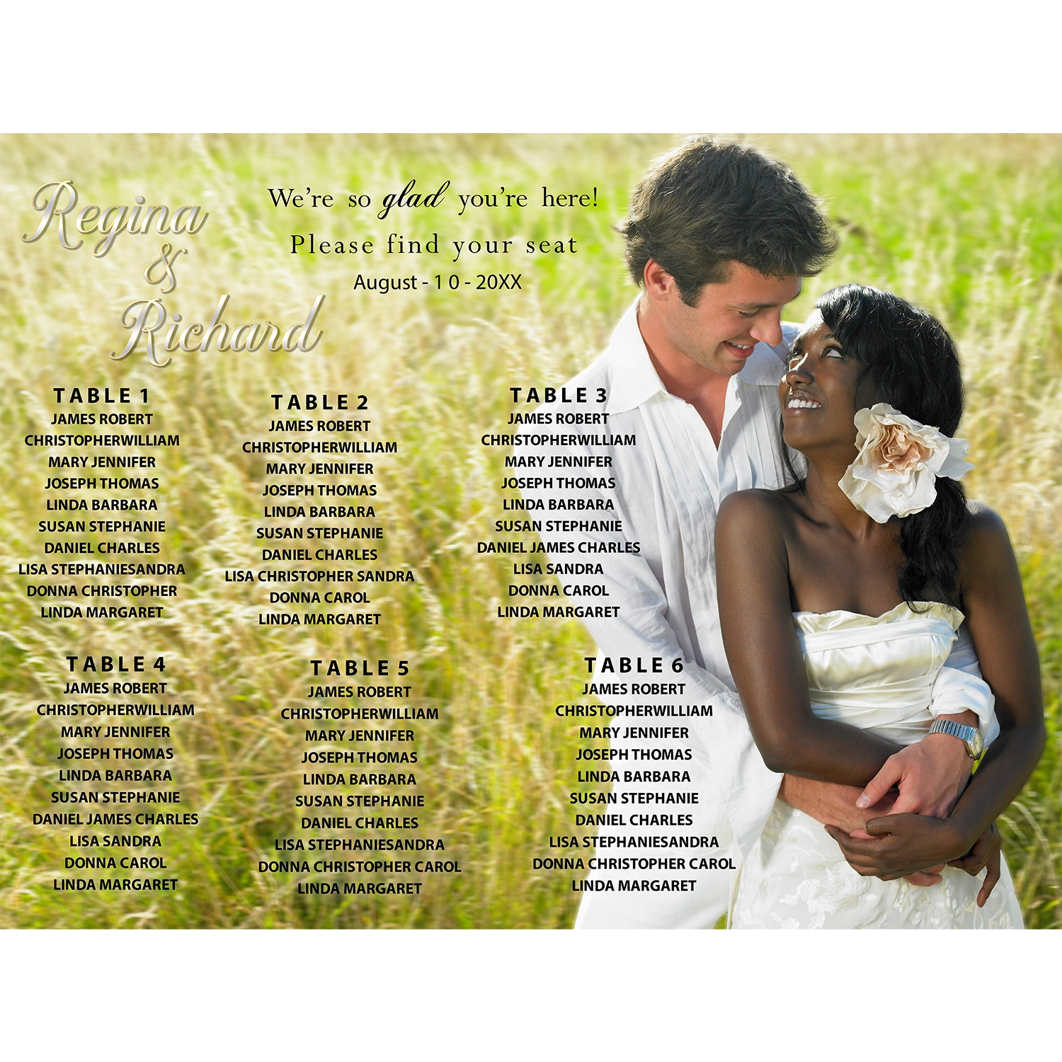 Custom Stylish seating chart