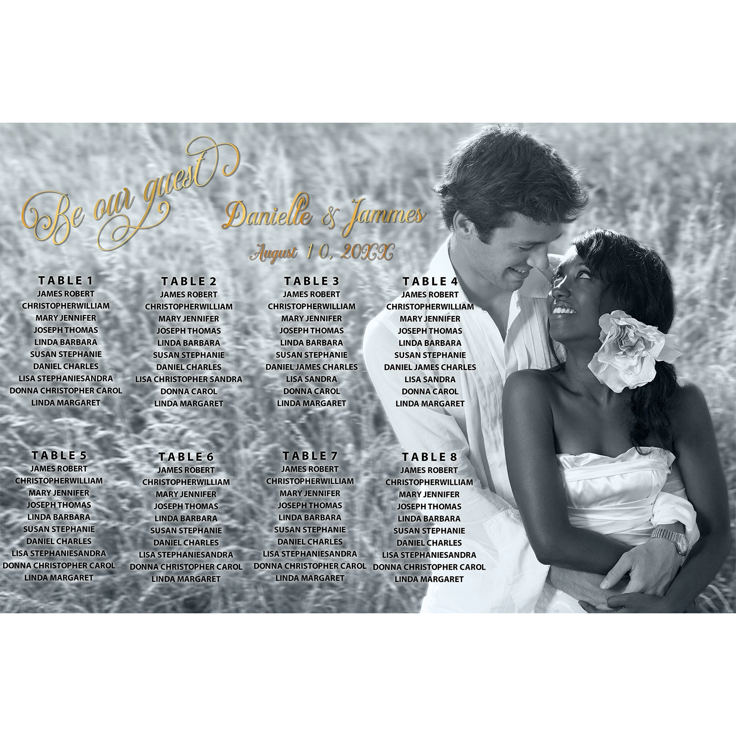 Custom Stylish seating chart