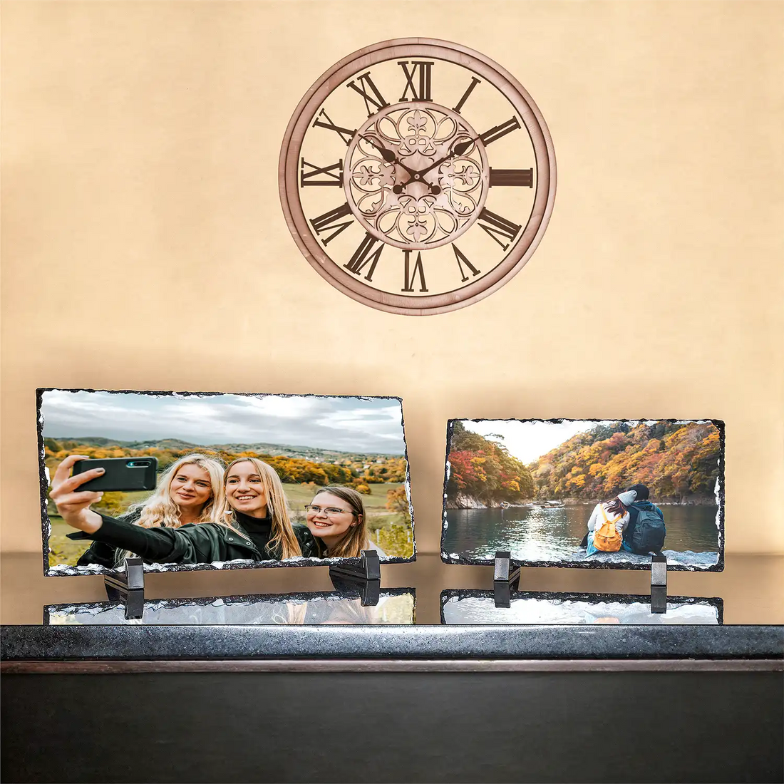 Placa de pizarra con foto rectangular 