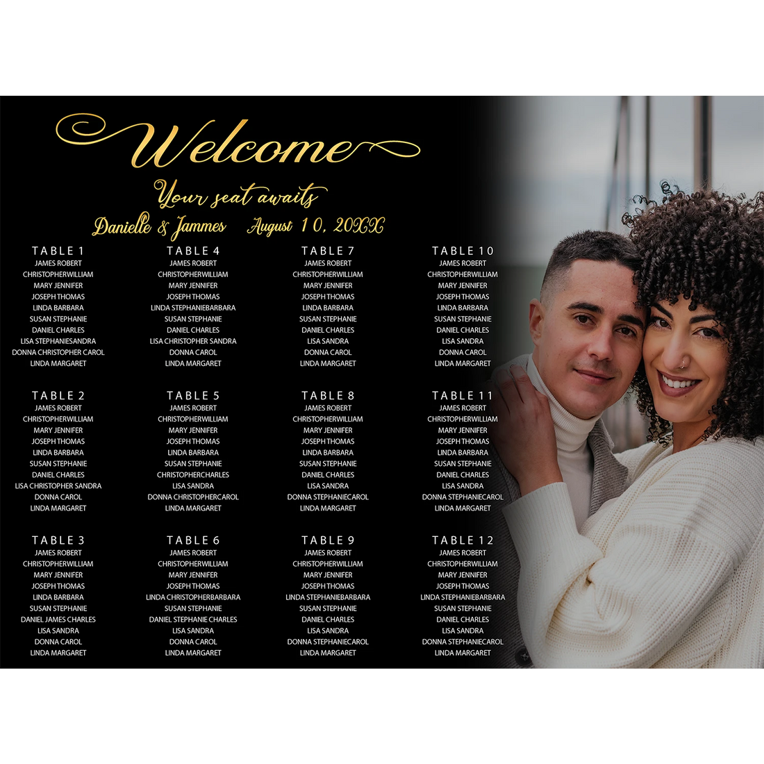 Fade to black seating chart
