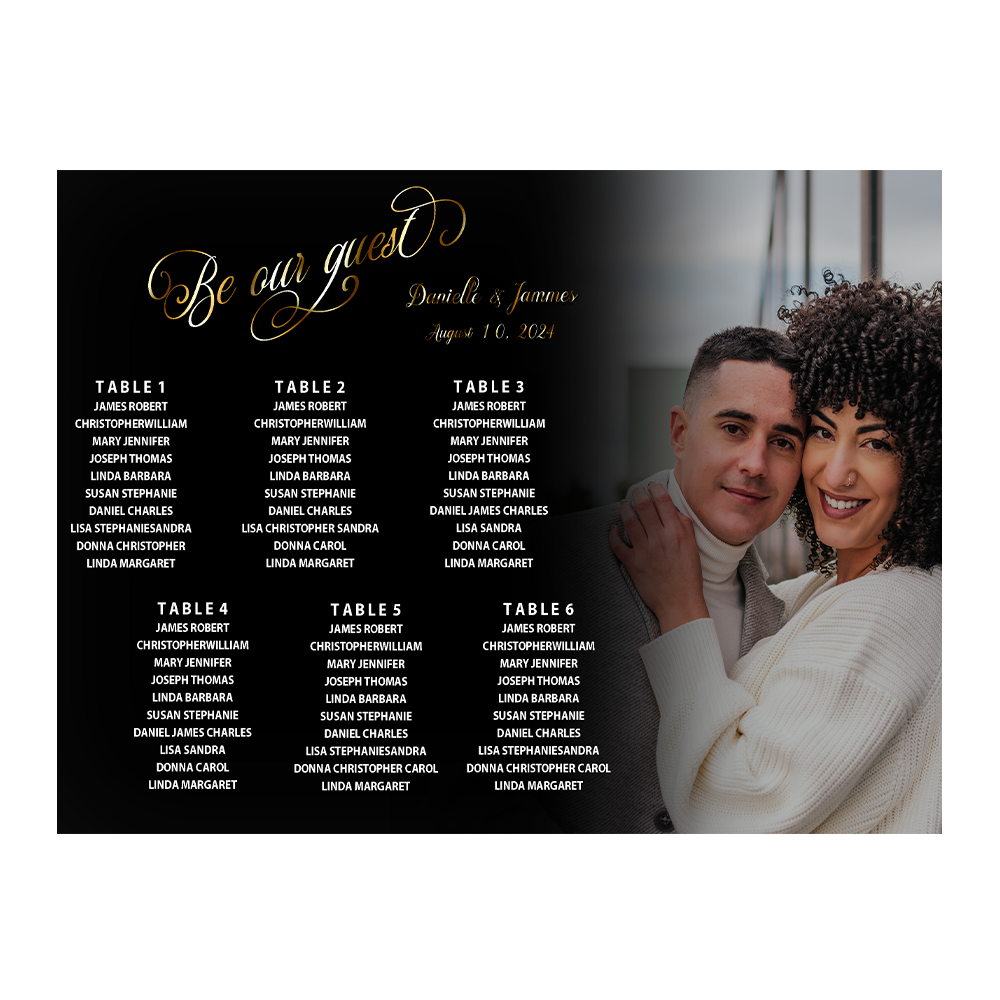 Fade to black seating chart