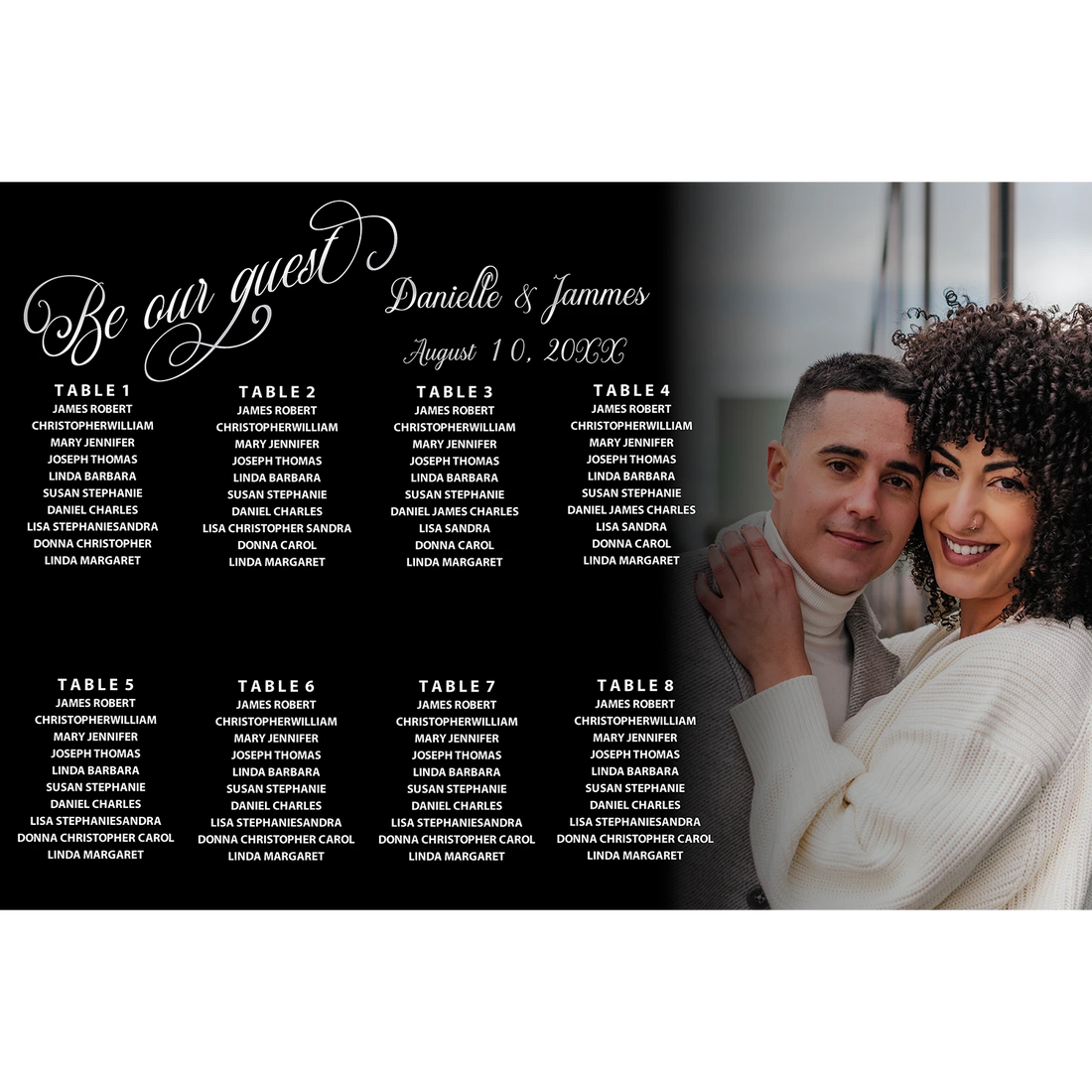 Fade to black seating chart