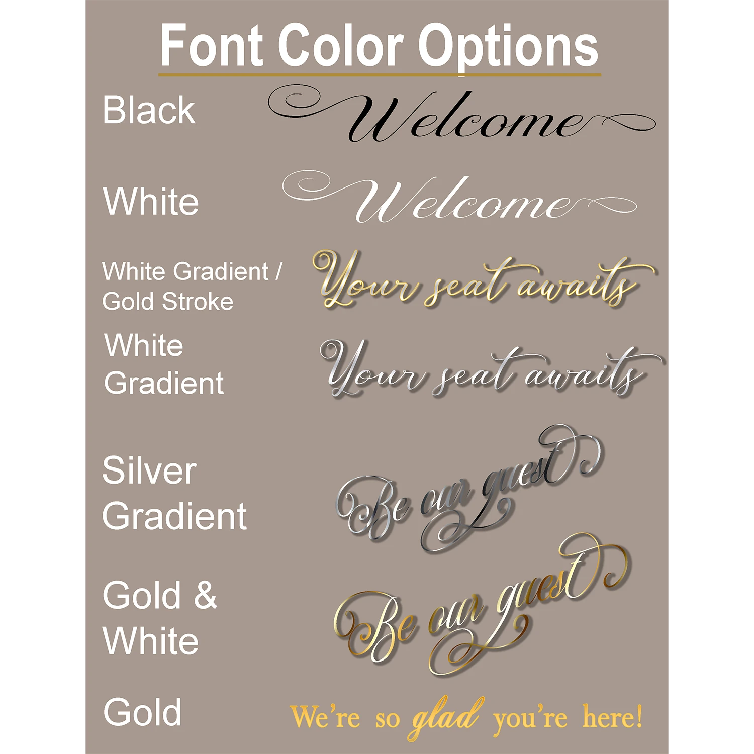 Stylish seating chart