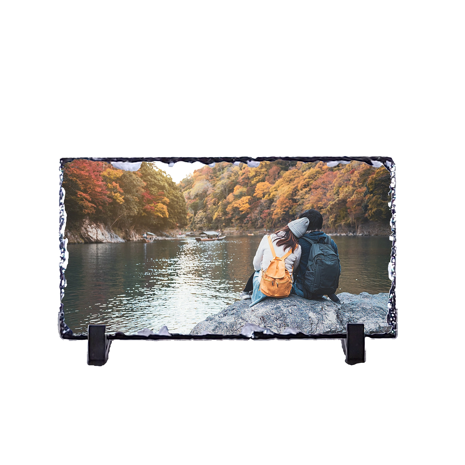 Placa de pizarra con foto rectangular 
