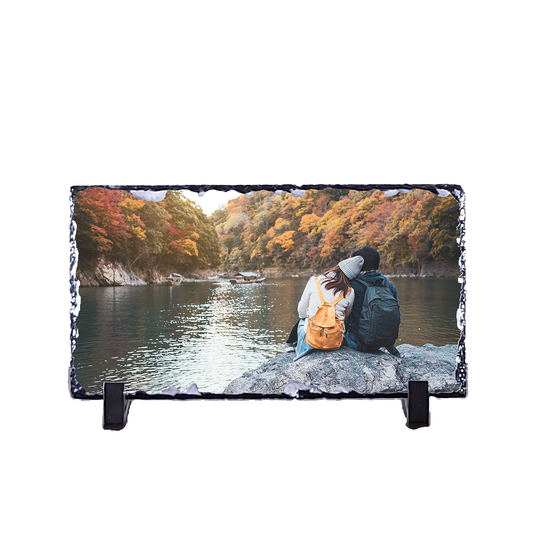 Placa de pizarra con foto rectangular 