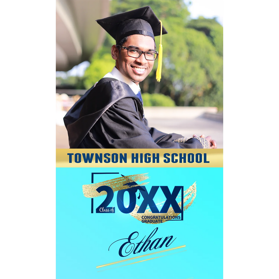 Graduation Banner Glitter Brush