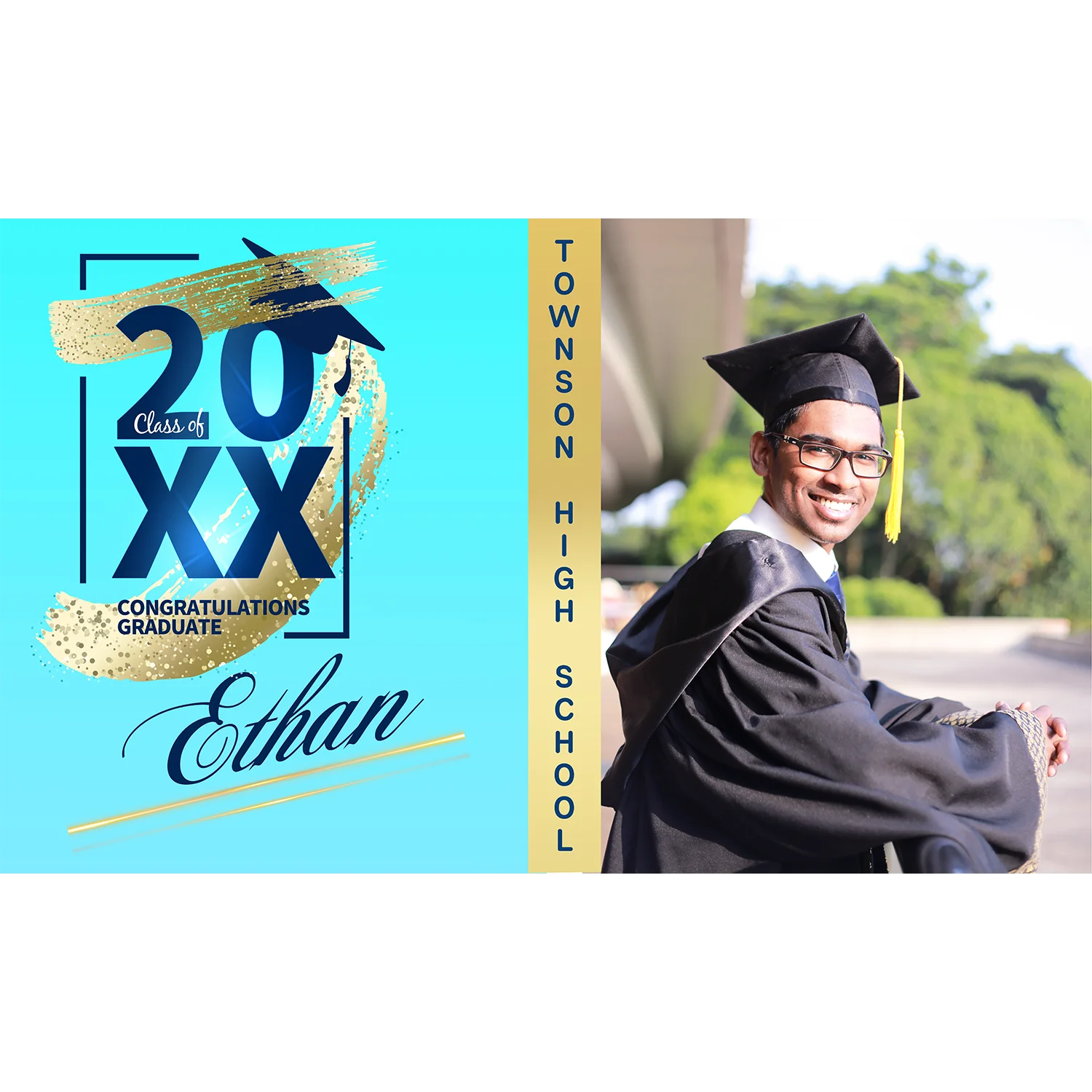 Graduation Banner Glitter Brush