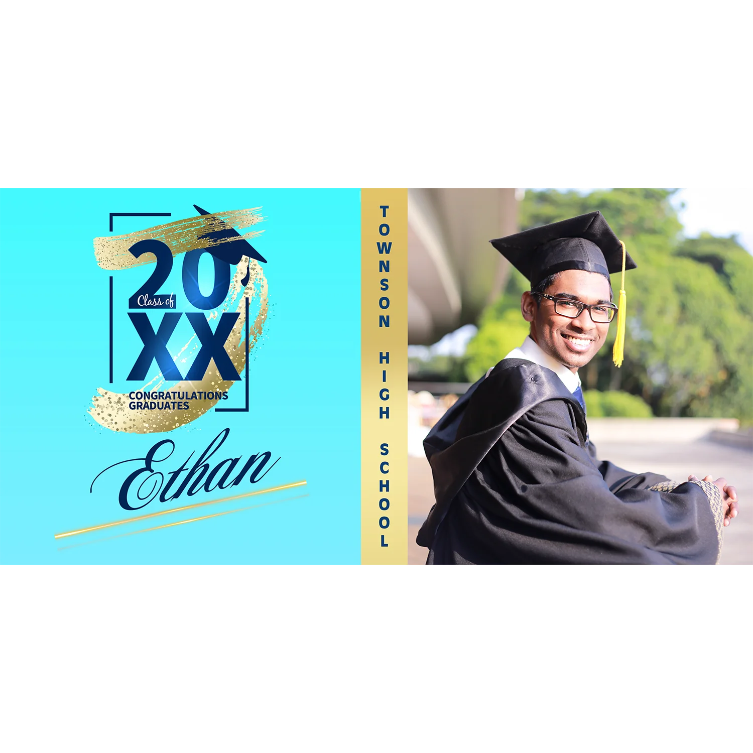 Graduation Banner Glitter Brush