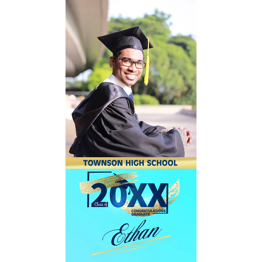 Graduation Banner Glitter Brush