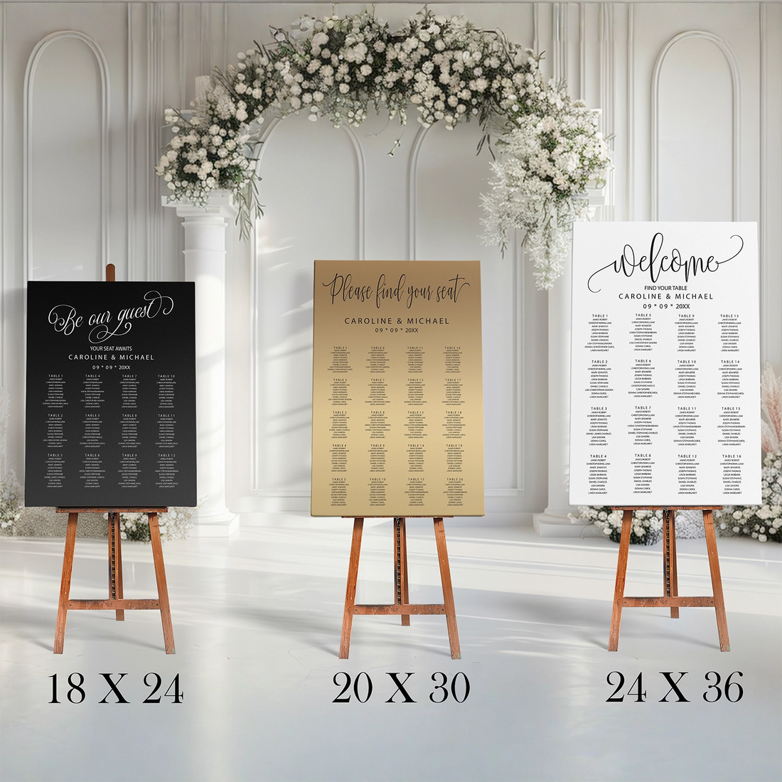 Minimalist seating chart