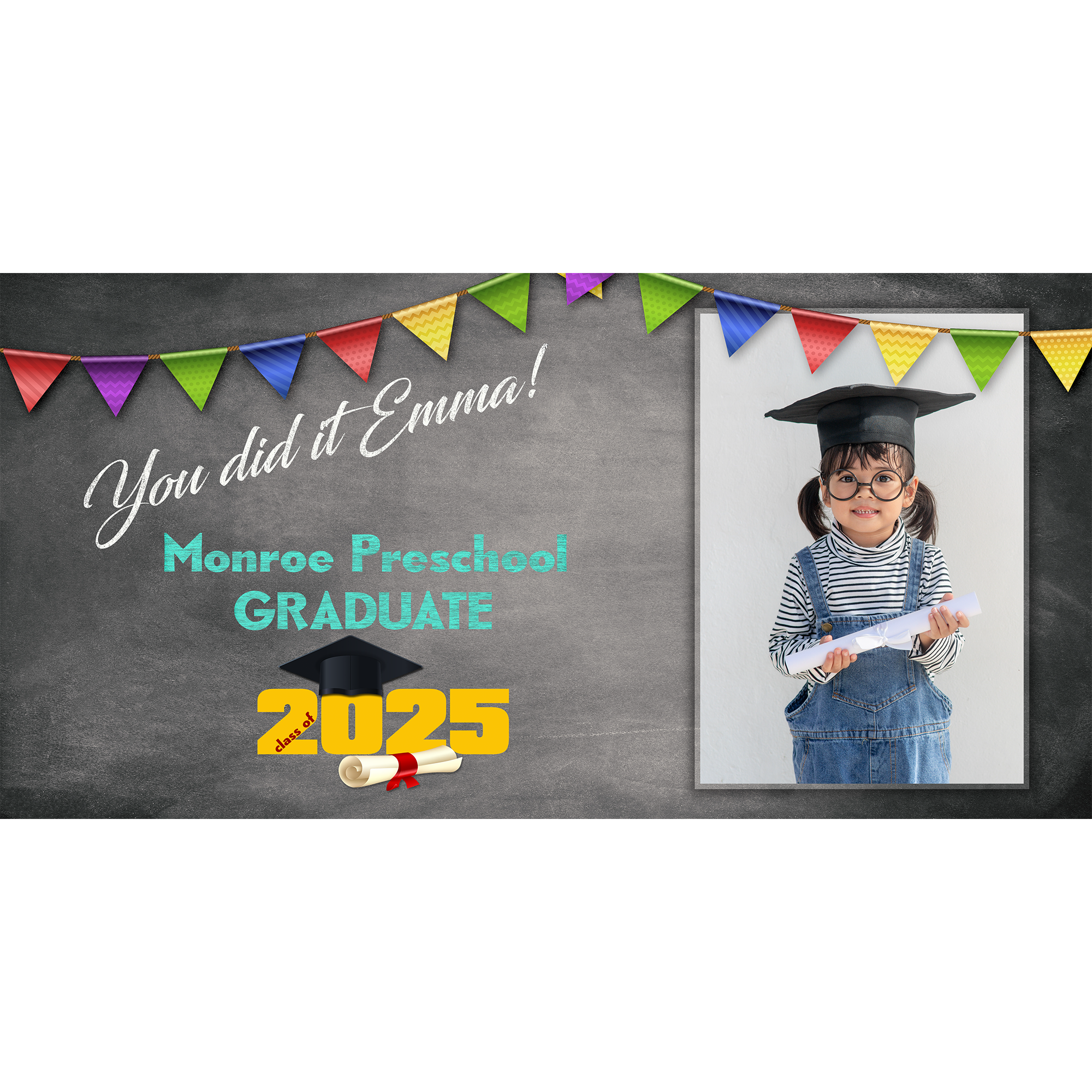 Pre - K Chalkboard Graduation Banner