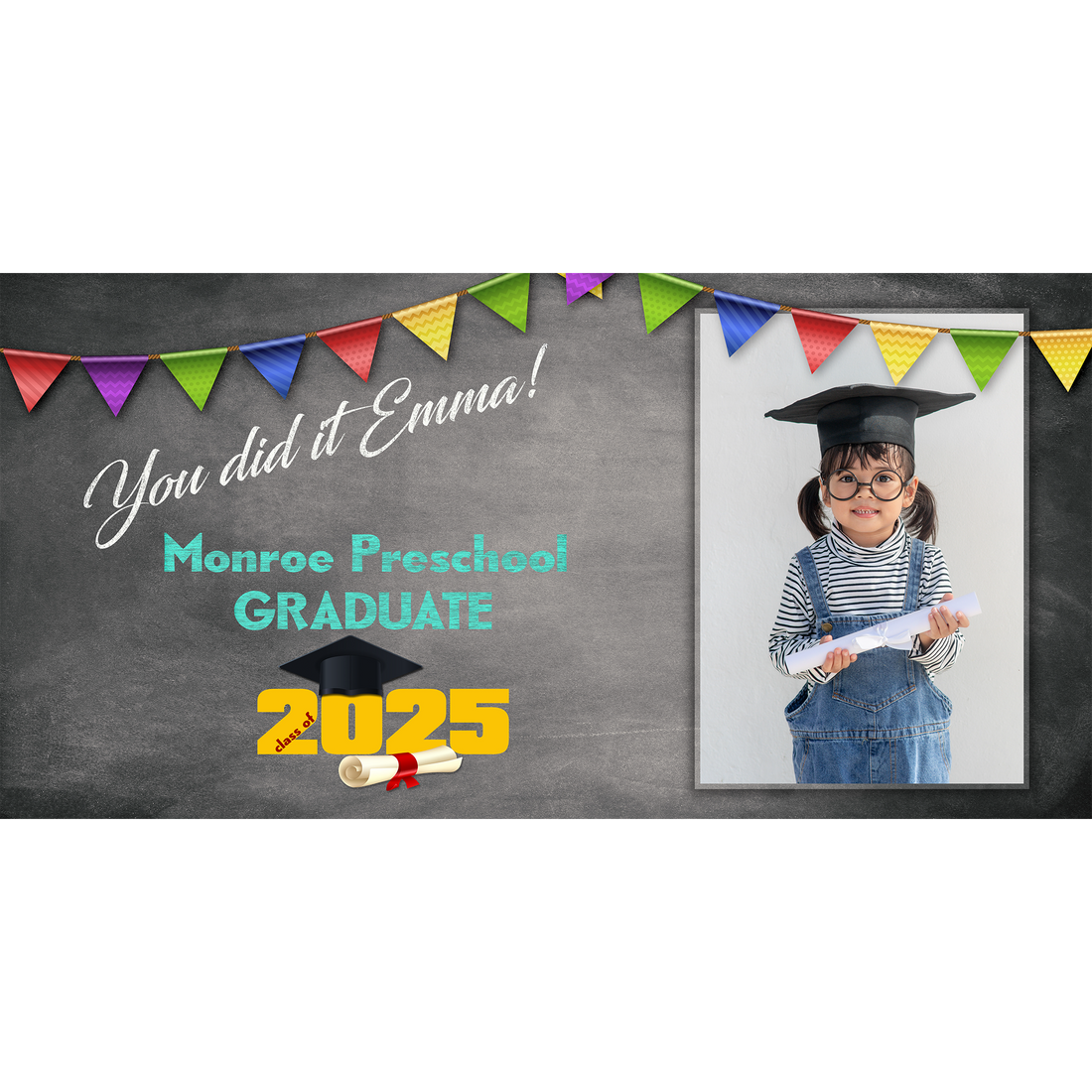 Pre - K Chalkboard Graduation Banner