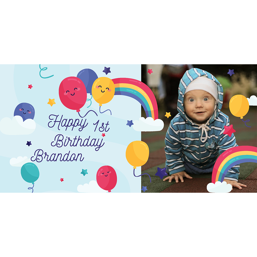 Rainbow & Balloons Vinyl Banner