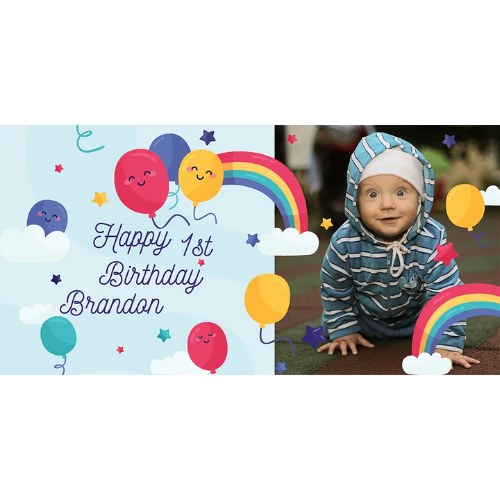 Rainbow & Balloons Vinyl Banner