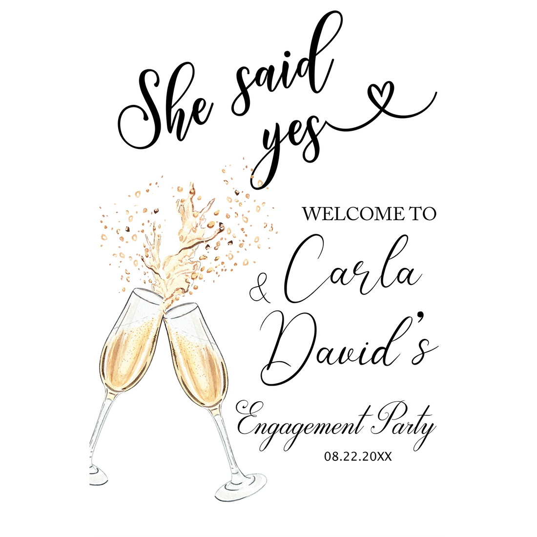 She Said Yes Engagement Sign