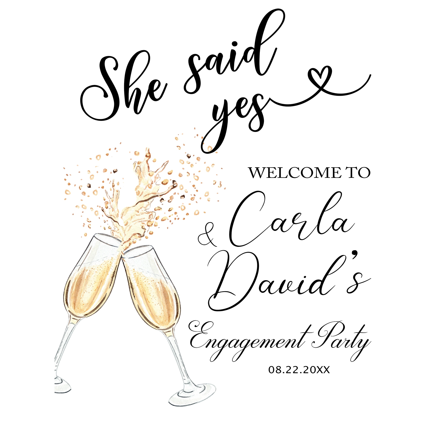 She Said Yes Engagement Sign