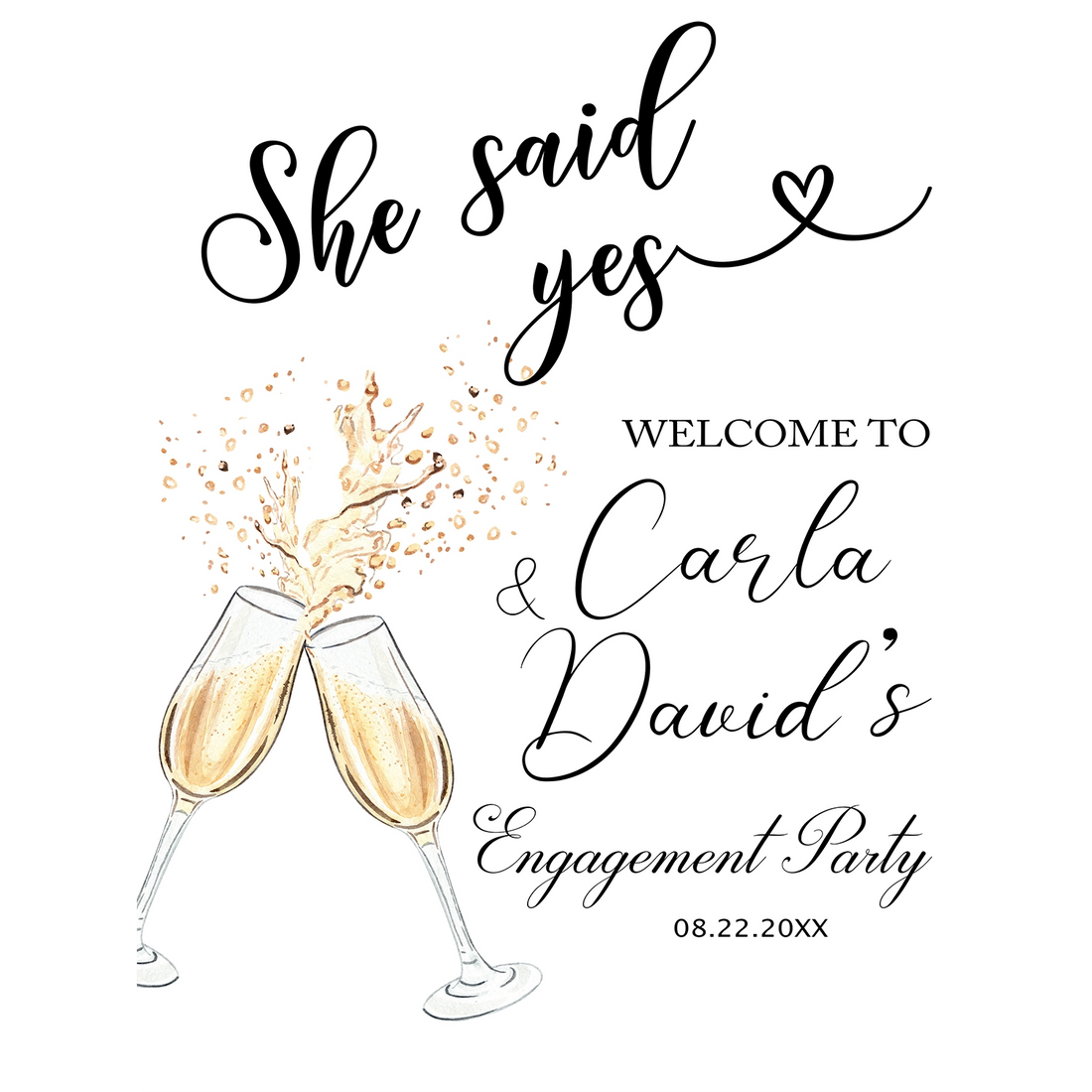 She Said Yes Engagement Sign