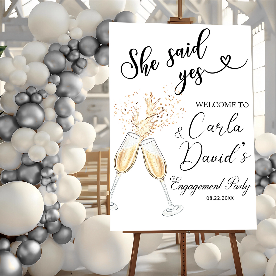 She Said Yes Engagement Sign