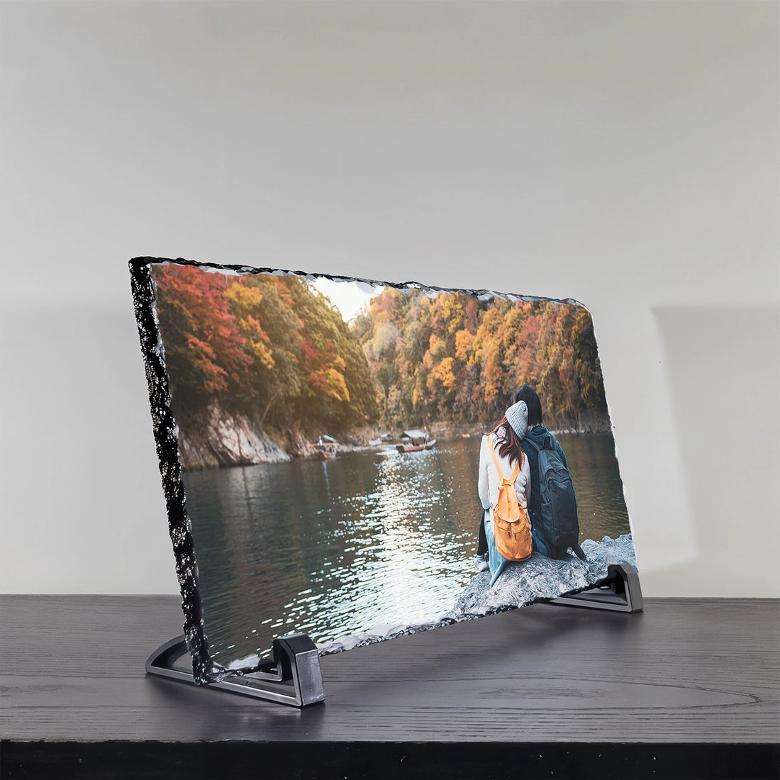 Placa de pizarra con foto rectangular 