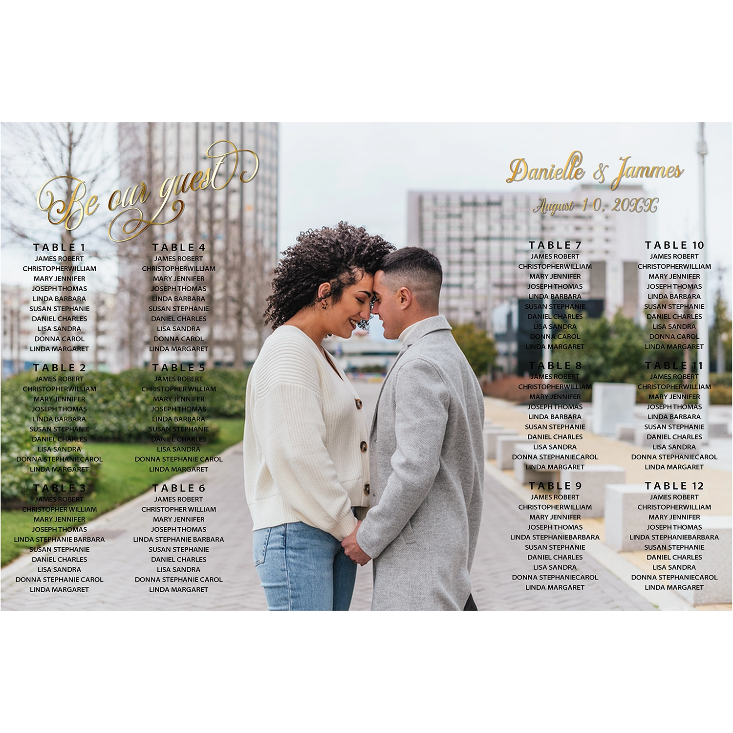 Stylish seating chart