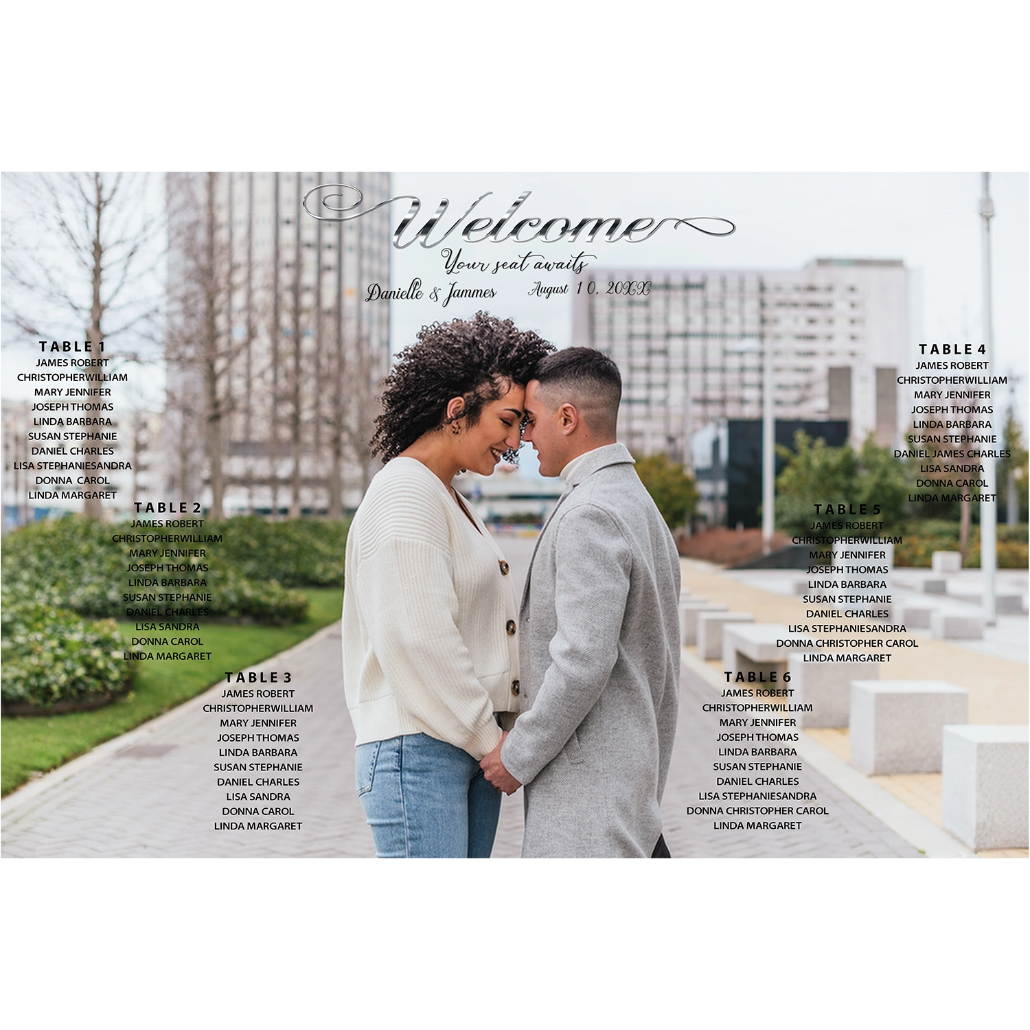 Stylish seating chart