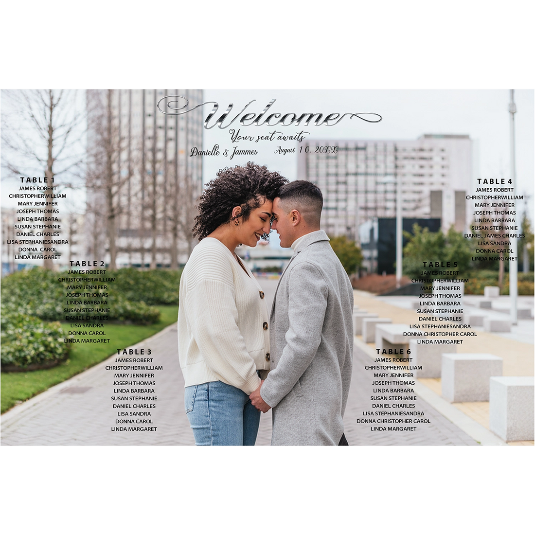 Stylish seating chart