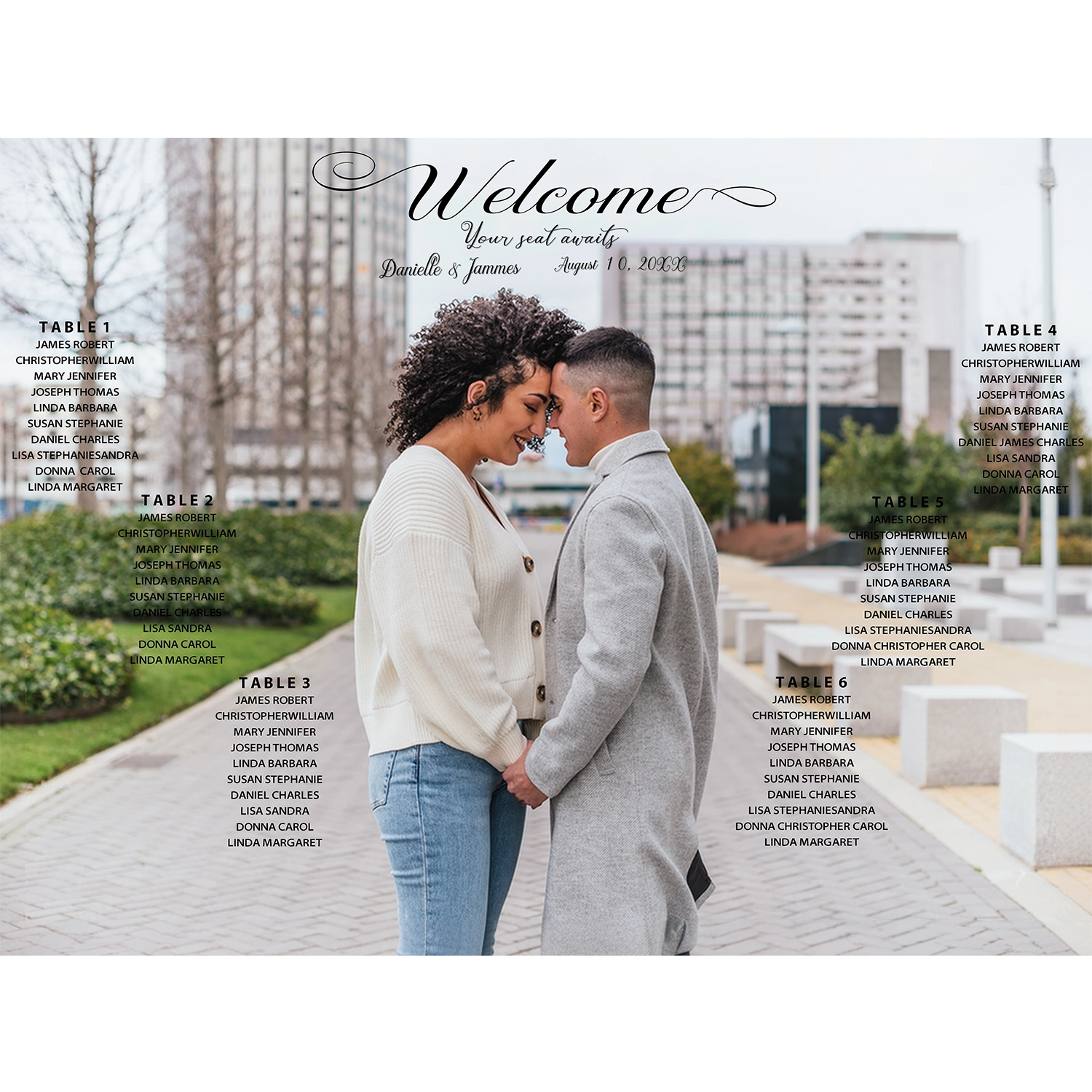 Stylish seating chart