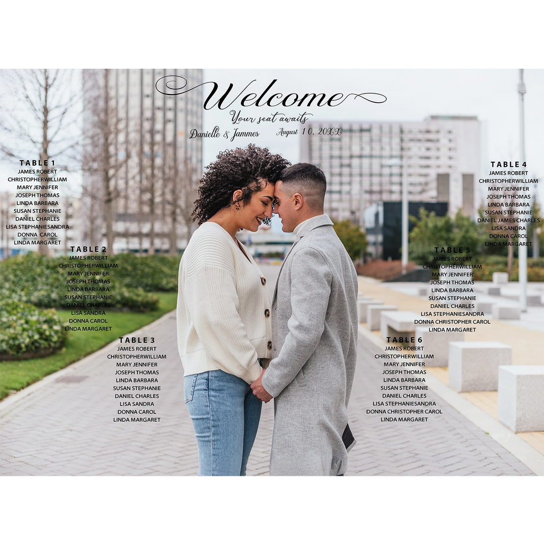 Stylish seating chart