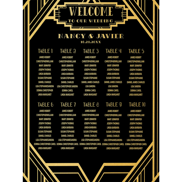 Vintage Art Deco Seating Chart