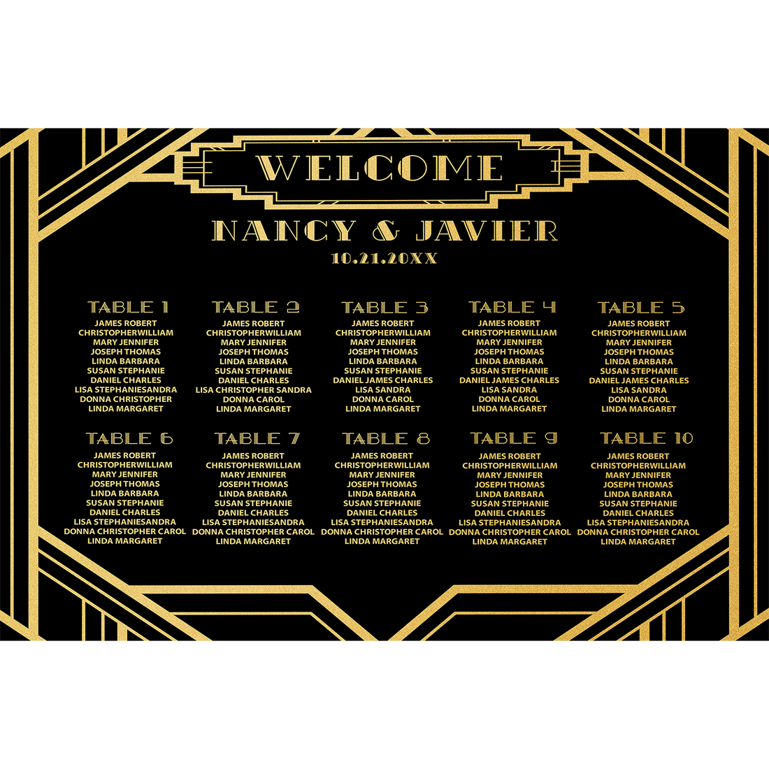 Vintage Art Deco Seating Chart