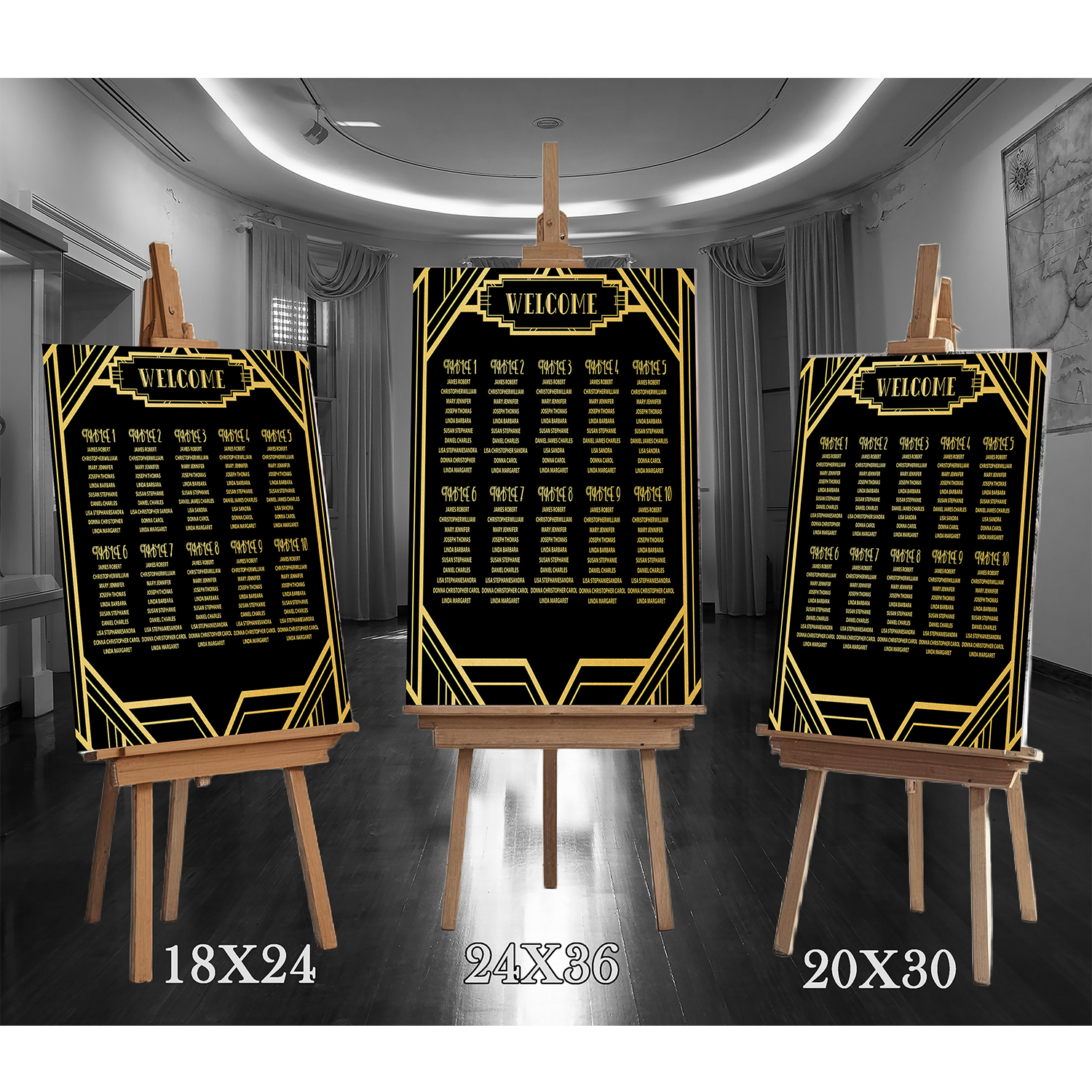 Vintage Art Deco Seating Chart