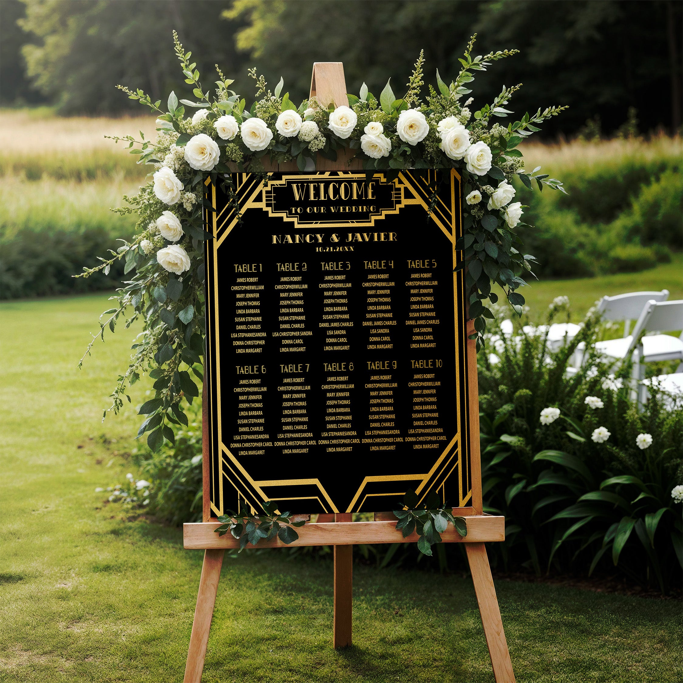 Vintage Art Deco Seating Chart