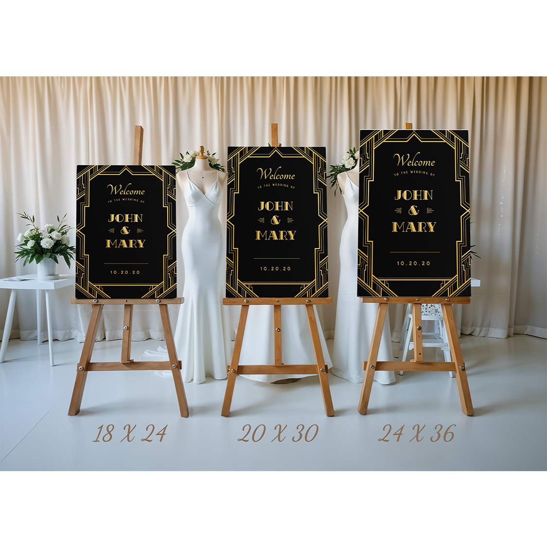 Art deco wedding sign