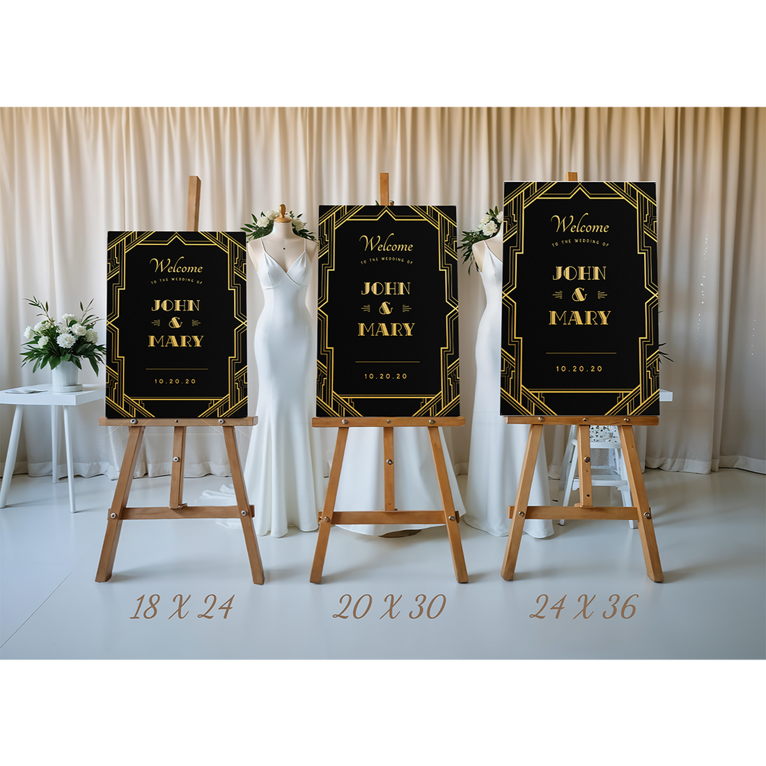 Art deco wedding sign