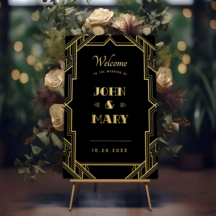 Art deco wedding sign
